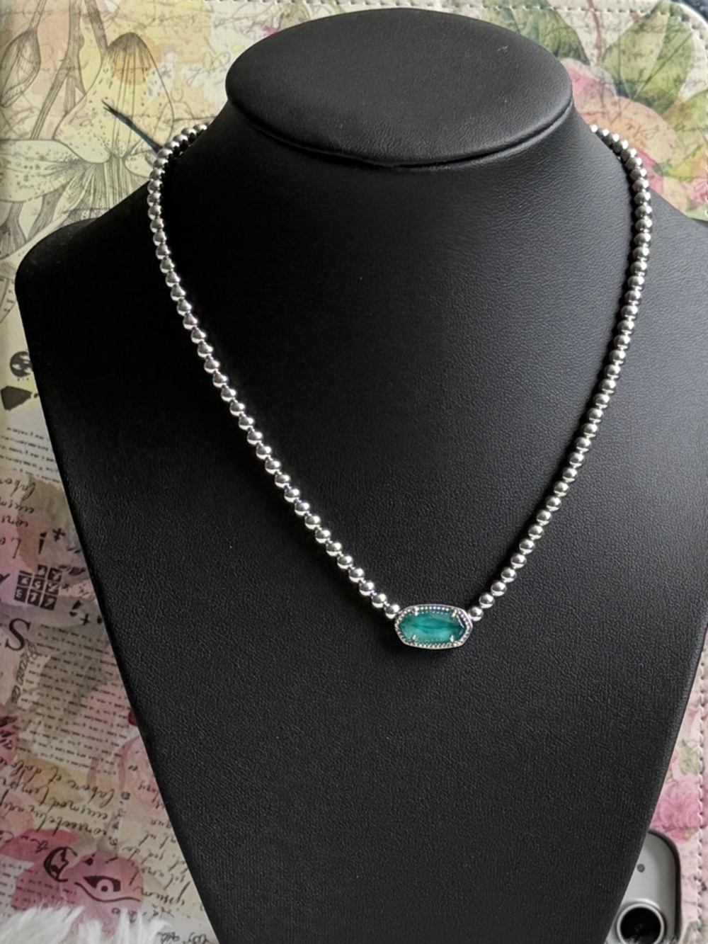 KENDRA SCOTT BRIGHT AQUA ELISA BEADED NECKLACE NWT